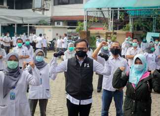 Wali Kota Bogor Bima Arya meninjau kesiapan Rumah Sakit Umum Daerah (RSUD) Kota Bogor, Jalan Semeru, Bogor Barat, Kamis, 30 April 2020. Dalam kesempatan tersebut Bima Arya juga memberikan motivasi bagi para tenaga kesehatan, termasuk pengelola rumah sakit.