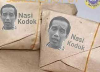Beredar Foto Wajah Jokowi Terpampang di Nasi Bungkus Bertuliskan ‘Nasi Kodok’, Ini Faktanya