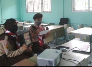 2 Anggota Pramuka SMPN 2 Cisarua Ikuti Tapakan Pramuka Garuda Virtual