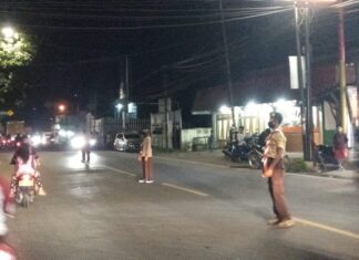 Pramuka Kwarran Leuwisadeng Ikut Serta Giat PAM Lalin Tahun Baru 2021