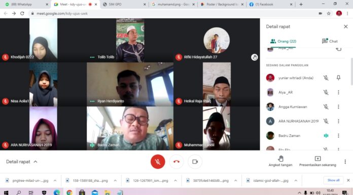 Peringatan Isra Mi&#Array;raj oleh Kwarran Rumpin secara virtual. (Kominfo Kwarcab Bogor)