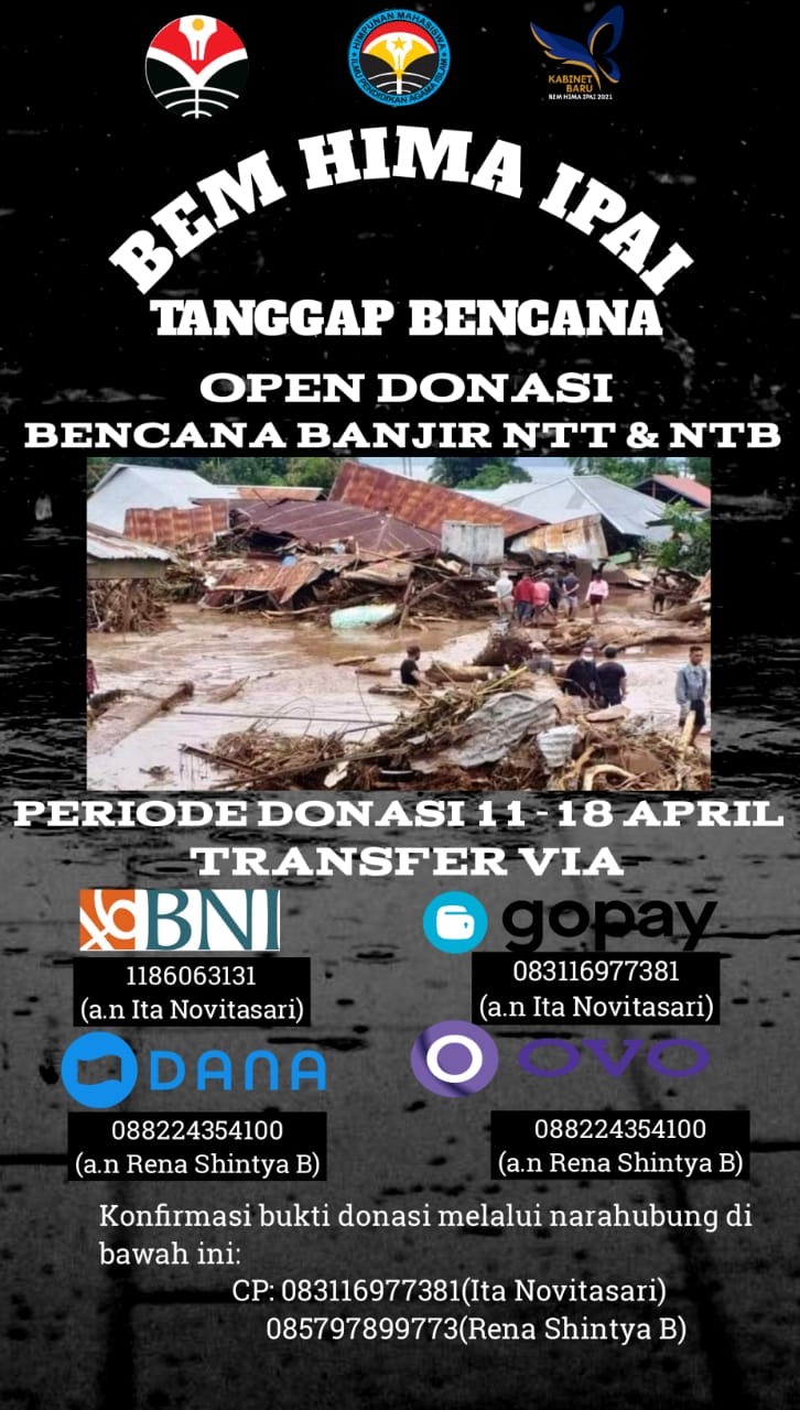 BEM HIMA IPAI UPI Buka Donasi Peduli NTT dan NTB
