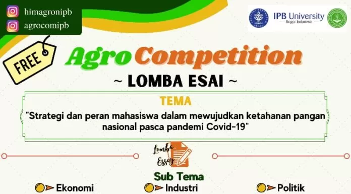 Hadiah Jutaan Menunggu, Mahasiswa Seluruh Indonesia Bisa Daftar Kompetisi Esai Agrocompetition